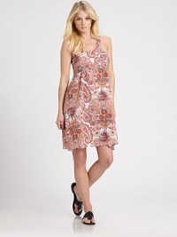 A classic paisley print on a modern one-shoulder silhouette. In short, a coverup that is sure to please. One-shoulder designSeamed bustSmocked backCottonHand washImported A classic paisley print on a modern one-shoulder silhouette. In short, a coverup that is sure to please. One-shoulder designSeamed bustSmocked backCottonHand washImported