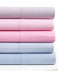Think pink. Classic pinstripes in pink and white dress your bed in polished, Lauren Ralph Lauren University style. Featuring pure cotton. Pillowcases feature a 4 self hem. Think pink. Classic pinstripes in pink and white dress your bed in polished, Lauren Ralph Lauren University style. Featuring pure cotton. Pillowcases feature a 4 self hem.