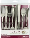 Mozaik Combo Cutlery Set, Silver (40 Forks, 20 Knives, 20 Spoons), 80-Count Cutlery