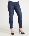 Sleek, stretchy body-skimming denim for your most flattering fit. THE FITSleek fit at waist and hips Skinny-leg style Rise, about 8¾ Inseam, about 29THE DETAILSZip-fly and button closure Five-pocket style Contrast topstitching 85% cotton/12% polyester/3% spandex; machine wash Made in USA 