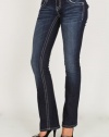 Womens Miss Me Jeans Lace Pocket Dark Blue Boot Cut Designer Jeans