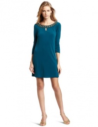 laundry BY SHELLI SEGAL Women's Split Neck Beaded Jersey Dress laundry BY SHELLI SEGAL Women's Split Neck Beaded Jersey Dress