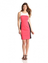 DKNYC Women's Sleeveless Dress With Contrast Yoke Ponte Back and Exposed Zipper, Bright Bloom, 02 DKNYC Women's Sleeveless Dress With Contrast Yoke Ponte Back and Exposed Zipper, Bright Bloom, 02