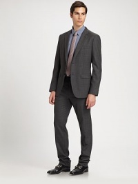A modern-fitting silhouette heightens the level of sophistication of this dress pant tailored in finely textured, Italian wool.Flat-front styleSide slash, back welt pocketsSingle coin pocketInseam, about 34½WoolDry cleanImported A modern-fitting silhouette heightens the level of sophistication of this dress pant tailored in finely textured, Italian wool.Flat-front styleSide slash, back welt pocketsSingle coin pocketInseam, about 34½WoolDry cleanImported