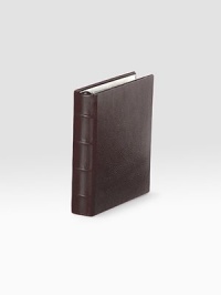 Keep photos neat and organized in this handsome design crafted of hand-stained Italian goatskin with clear pocket pages. 18 leaves hold 72, 4 X 6 photos 36 leaf capacity About 7¾ X 9½ Made in USA Keep photos neat and organized in this handsome design crafted of hand-stained Italian goatskin with clear pocket pages. 18 leaves hold 72, 4 X 6 photos 36 leaf capacity About 7¾ X 9½ Made in USA