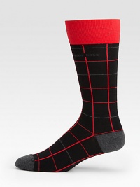 A captivating grid pattern lends modern flair to this simple dress sock shaped in a generous cotton blend with a hint of stretch for maximum comfort and support.Mid-calf heightCotton/polyamide/modal/elastaneMachine washImported A captivating grid pattern lends modern flair to this simple dress sock shaped in a generous cotton blend with a hint of stretch for maximum comfort and support.Mid-calf heightCotton/polyamide/modal/elastaneMachine washImported