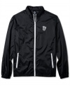 Give your fall look a modern addition with this track jacket windbreaker from LRG.