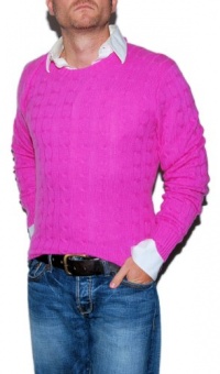 Polo Ralph Lauren Mens Cashmere Cable Sweater Pink Polo Ralph Lauren Mens Cashmere Cable Sweater Pink