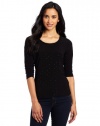 Vince Camuto Women's Allover Embellished Dolman Top, Rich Black, Large