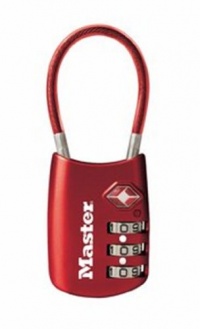 Master Lock 4688DRED TSA Accepted Cable Luggage Lock, Red Master Lock 4688DRED TSA Accepted Cable Luggage Lock, Red
