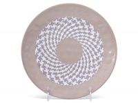 Q Squared 8-1/2-Inch Round Plate Spice Weave Collection, White Pepper Hammered Texture Q Squared 8-1/2-Inch Round Plate Spice Weave Collection, White Pepper Hammered Texture