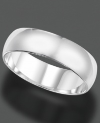 Timeless sophistication with pure shine. This ring is crafted in 14k white gold. Size 8.5-13. Timeless sophistication with pure shine. This ring is crafted in 14k white gold. Size 8.5-13.