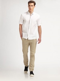An easy choice for a versatile, laid-back summer look, tailored in straight-fitting cotton with seam detail throughout the seat and leg an unconventional finish.Flat-front styleSide slash, back welt pocketsInseam, about 30CottonMachine washImported An easy choice for a versatile, laid-back summer look, tailored in straight-fitting cotton with seam detail throughout the seat and leg an unconventional finish.Flat-front styleSide slash, back welt pocketsInseam, about 30CottonMachine washImported