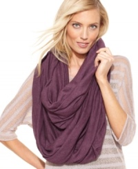 Keep your style going all winter long with this luxe, lightweight infinity scarf from Calvin Kline. Pairs perfectly with fuzzy angora sweaters or chic winter coats; the options are endless. Keep your style going all winter long with this luxe, lightweight infinity scarf from Calvin Kline. Pairs perfectly with fuzzy angora sweaters or chic winter coats; the options are endless.