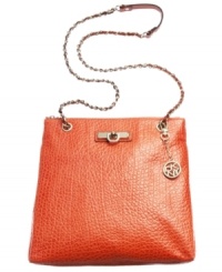 Add some uptown attitude to your everyday outfitting with this chic silhouette from DKNY. Buttery-soft leather and gleaming hardware provide polish, while the slender crossbody strap and pocket-lined interior offer instant versatility. Add some uptown attitude to your everyday outfitting with this chic silhouette from DKNY. Buttery-soft leather and gleaming hardware provide polish, while the slender crossbody strap and pocket-lined interior offer instant versatility.