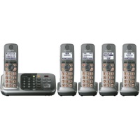 Panasonic KX-TG7745S DECT 6.0 Link-to-Cell via Bluetooth Cordless Phone with Answering System, Silver, 5 Handsets Panasonic KX-TG7745S DECT 6.0 Link-to-Cell via Bluetooth Cordless Phone with Answering System, Silver, 5 Handsets