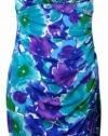 Lauren Ralph Lauren Women's Floral Jersey Dress 6P Mauve/Sapphire [Apparel]