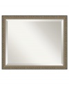 Graced with delicate scrolling vines and an antique silver finish, the Parisian wall mirror captures the incomparable beauty of one of the world's most romantic cities. A beveled edge defines pristine glass.