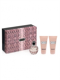 Jimmy Choo introduces this glamorous gift set, perfect for the holiday season. Experience the sensual fragrance of Jimmy Choo with a 3.3 oz. Eau de Parfum, 3.3 oz. Perfumed Body Lotion, and a 3.3 oz. Perfumed Shower Gel. Jimmy Choo introduces this glamorous gift set, perfect for the holiday season. Experience the sensual fragrance of Jimmy Choo with a 3.3 oz. Eau de Parfum, 3.3 oz. Perfumed Body Lotion, and a 3.3 oz. Perfumed Shower Gel.