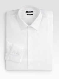 A crisp, slim-fitting classic tailored in fine cotton. ButtonfrontSpread collarCottonDry cleanImported A crisp, slim-fitting classic tailored in fine cotton. ButtonfrontSpread collarCottonDry cleanImported