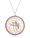 Effy Jewlery Two Tone Sapphire & Diamond Shema Pendant, 3.08 TCW