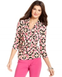 Add a pop of pizzazz to your look with Ellen Tracy's fun polka-dot top. It looks especially fresh with vibrant pants. Add a pop of pizzazz to your look with Ellen Tracy's fun polka-dot top. It looks especially fresh with vibrant pants.