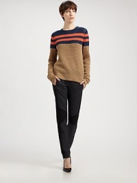 Colorful, sporty stripes band the top of this chunky, wonderfully textural knit pullover.Rib-knit crewneck, cuffs and hemLong sleevesCottonImported of Italian fabricModel shown is 5'10 (177cm) wearing US size Small. Colorful, sporty stripes band the top of this chunky, wonderfully textural knit pullover.Rib-knit crewneck, cuffs and hemLong sleevesCottonImported of Italian fabricModel shown is 5'10 (177cm) wearing US size Small.