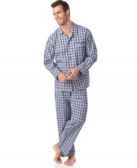 Get set for weekends of couches and lazy lounging with this pajamas set from Club Room. Get set for weekends of couches and lazy lounging with this pajamas set from Club Room.