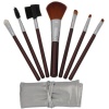 7pcs Brown Professional Cosmetic Makeup Make up Brush Brushes Set Kit with Silver Bag Case