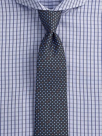 Mutlicolored dot pattern adds character and style to your boardroom basics, rendered in fine Italian silk.About 3 wideSilkDry cleanMade in Italy