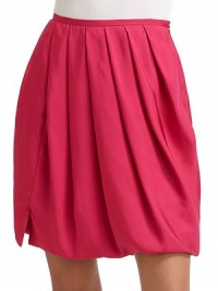THE LOOKBanded waistPleating, front and backSide zip with button closureTHE FITAbout 18 from waist to hemTHE MATERIALSilkSilk liningCARE & ORIGINDry cleanMade in ItalyModel shown is 5'11 (180cm) wearing US size 4. THE LOOKBanded waistPleating, front and backSide zip with button closureTHE FITAbout 18 from waist to hemTHE MATERIALSilkSilk liningCARE & ORIGINDry cleanMade in ItalyModel shown is 5'11 (180cm) wearing US size 4.