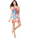 Everything about this JS Boutique dress is beautifully eye-catching, from its jeweled one-shoulder silhouette to its vibrant print.