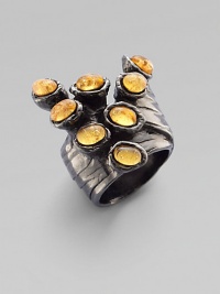 An array of glass beads in an organically formed brass setting. GlassBrassAbout 1¼L X 1¼WMade in Italy An array of glass beads in an organically formed brass setting. GlassBrassAbout 1¼L X 1¼WMade in Italy