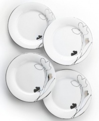 Charter Club Home Set of 4 Grand Buffet Platinum Silhouette Appetizer Plates Charter Club Home Set of 4 Grand Buffet Platinum Silhouette Appetizer Plates