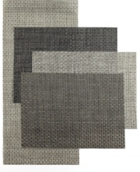 Chilewich introduces new dimension to casual dining in durable woven vinyl. Decidedly sleek, the Kono runner gives your table an industrial-chic boost in shiny metallic shades. Chilewich introduces new dimension to casual dining in durable woven vinyl. Decidedly sleek, the Kono runner gives your table an industrial-chic boost in shiny metallic shades.