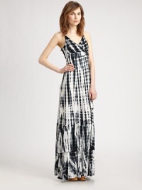 Easy and breezy, this tie-dyed maxi dress has a crossover v-neck and spaghetti straps. Crossover v-neckSpaghetti strapsAbout 48 from natural waistModalMachine washMade in USAModel shown is 5'10 (177cm) wearing US size Small. Easy and breezy, this tie-dyed maxi dress has a crossover v-neck and spaghetti straps. Crossover v-neckSpaghetti strapsAbout 48 from natural waistModalMachine washMade in USAModel shown is 5'10 (177cm) wearing US size Small.