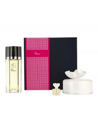 Give the gift of true luxury with the classic fragrance of OSCAR from Oscar de la Renta- now in a limited-edition gift set. The keepsake fabric box includes: Eau de toilette spray, 3.4 oz.; dusting powder, 3 oz. and a deluxe miniature eau de toilette spray. Made in USA. 