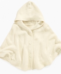 This adorable Guess poncho will wrap her up in super soft style. This adorable Guess poncho will wrap her up in super soft style.