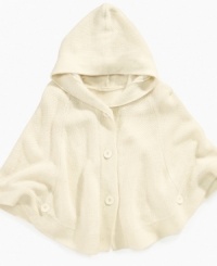 This adorable Guess poncho will wrap her up in super soft style.