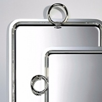 Vertigo serveware is a modern silver holloware collection for your table. A perfect compliment to all Vertigo collections including: coffee service; barware; and table accessories. Shown here are (back left) 20.5x16.25 tray, and (front right) 17x12.25 tray. Vertigo serveware is a modern silver holloware collection for your table. A perfect compliment to all Vertigo collections including: coffee service; barware; and table accessories. Shown here are (back left) 20.5x16.25 tray, and (front right) 17x12.25 tray.