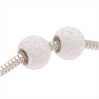 Sterling Silver Round Stardust Smart Bead Stoppers - Fit Pandora Bangles - 7mm (2) Sterling Silver Round Stardust Smart Bead Stoppers - Fit Pandora Bangles - 7mm (2)