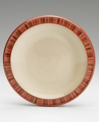 Warm, natural colors and a retro feel combine in this decidedly modern dinner plate. Safe for use in the microwave, freezer, oven and dishwasher. From Denby's collection of dinnerware and dishes. Warm, natural colors and a retro feel combine in this decidedly modern dinner plate. Safe for use in the microwave, freezer, oven and dishwasher. From Denby's collection of dinnerware and dishes.