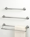 This Laural Avenue double towel bar from Gatco features a simple design in polished nickel for an elegant display that coordinates with any bath decor.
