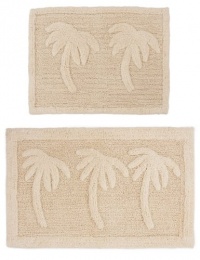 2 Piece Bath Rug Set - Palm Tree Ivory by Cotton Craft - 100% Pure Cotton - High Quality - Super Soft and Plush - Hand Tufted Heavy Weight Durable Construction - Larger Rug is 21x32 Oblong and Second rug is Oblong 18x24 - Other Styles - Large Scroll, New 2 Piece Bath Rug Set - Palm Tree Ivory by Cotton Craft - 100% Pure Cotton - High Quality - Super Soft and Plush - Hand Tufted Heavy Weight Durable Construction - Larger Rug is 21x32 Oblong and Second rug is Oblong 18x24 - Other Styles - Large Scroll, New