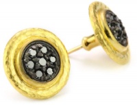 GURHAN Moonstruck Black Diamond Pave Two-Tone Button Earrings GURHAN Moonstruck Black Diamond Pave Two-Tone Button Earrings