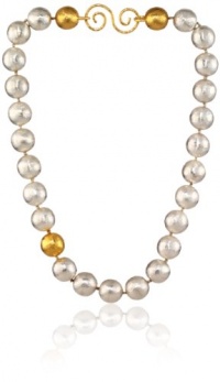 GURHAN Dome Silver with Gold Dome Ball Short Strand Necklace GURHAN Dome Silver with Gold Dome Ball Short Strand Necklace
