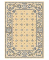 Borrowing from the beautiful tradition of courtyard styling in warm-weather locales, Safavieh's Courtyard collection has a distinctly Mediterranean feel. A special sisal weave allows for a superior clarity of detail, while enhanced polypropylene makes these rugs thankfully low-maintenance and durable. With a cornflower blue pattern, this cream-colored rug is chic, charming and classic all at once. (Clearance) Borrowing from the beautiful tradition of courtyard styling in warm-weather locales, Safavieh's Courtyard collection has a distinctly Mediterranean feel. A special sisal weave allows for a superior clarity of detail, while enhanced polypropylene makes these rugs thankfully low-maintenance and durable. With a cornflower blue pattern, this cream-colored rug is chic, charming and classic all at once. (Clearance)