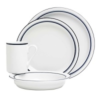 Tasteful and tailored blue banded dinnerware inspired by the unique Copenhagen neighborhood of Christianshaven from Dansk. Dinner plate is 10.125 in diameter. Salad plate is 8.625 in diameter. Bowl and mug hold 12 oz. and 9 oz., respectively. Tasteful and tailored blue banded dinnerware inspired by the unique Copenhagen neighborhood of Christianshaven from Dansk. Dinner plate is 10.125 in diameter. Salad plate is 8.625 in diameter. Bowl and mug hold 12 oz. and 9 oz., respectively.