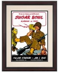 It was war between Duke and Alabama at the 1945 Sugar Bowl championship and the Blue Devils went home with a 29-26 victory. Beautifully restored, this original cover from that day's football program is a great collector's item for fans, alum and history buffs. It was war between Duke and Alabama at the 1945 Sugar Bowl championship and the Blue Devils went home with a 29-26 victory. Beautifully restored, this original cover from that day's football program is a great collector's item for fans, alum and history buffs.