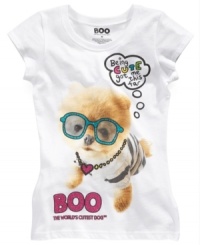 Add some cute flair to her school style with this adorably nerdy Boo tee. Add some cute flair to her school style with this adorably nerdy Boo tee.
